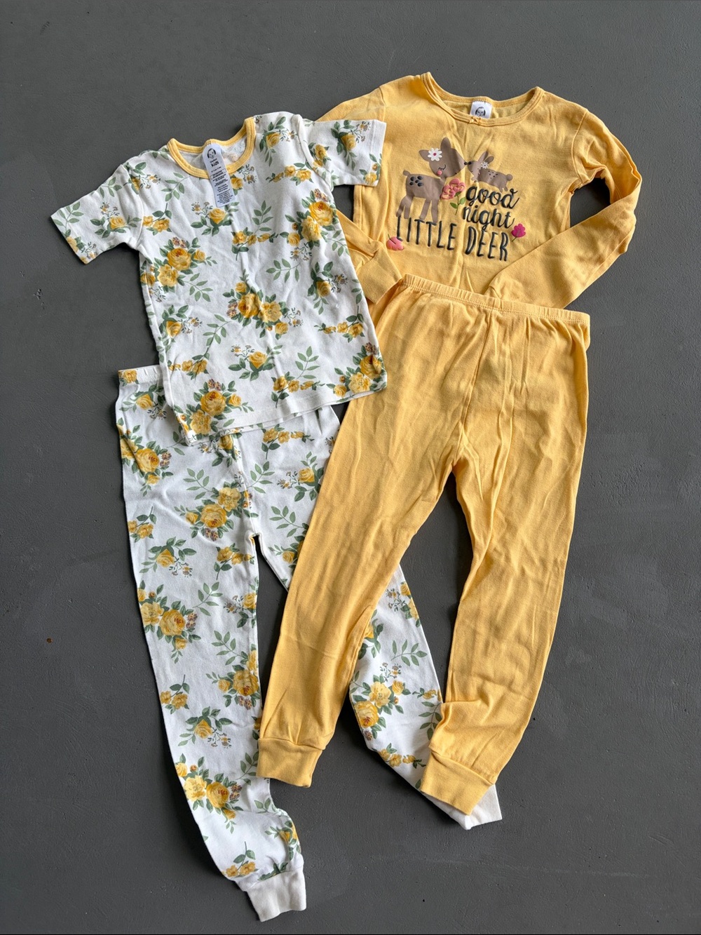 Gerber Yellow and Floral Toddler Pajama SetsSize 5T